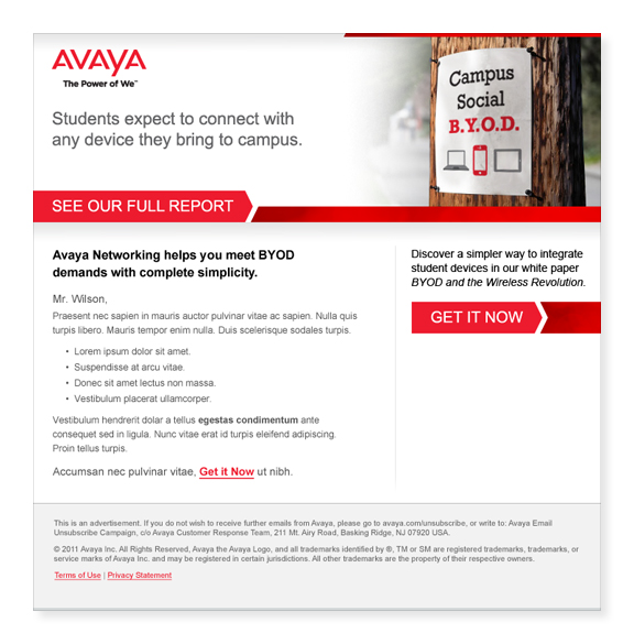 Avaya - Email 1