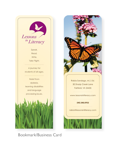 Lessons in Literacy - Bookmark/Business Card